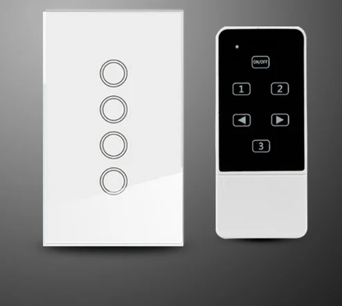 

Makegood US/AU 4 Gang 1 Way Smart Switch, Crystal Glass Panel Touch Light Switch, Wireless Remote Control Switch For Smart Home