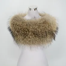S1364 New Real Raccoon Fur Shawl Women Winter Fashion Warm Poncho