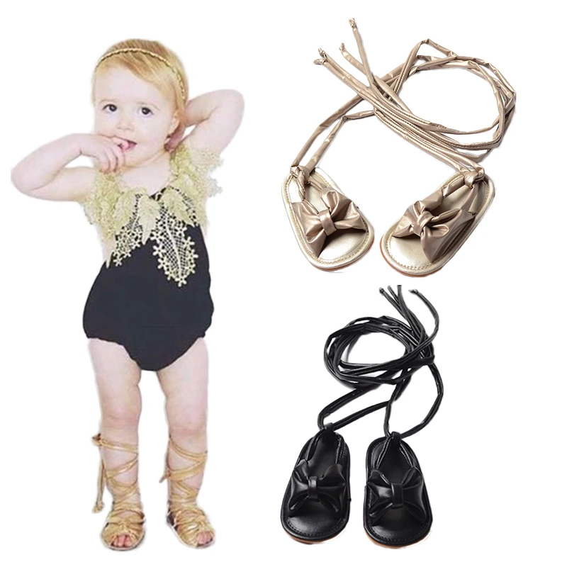 baby tie up sandals