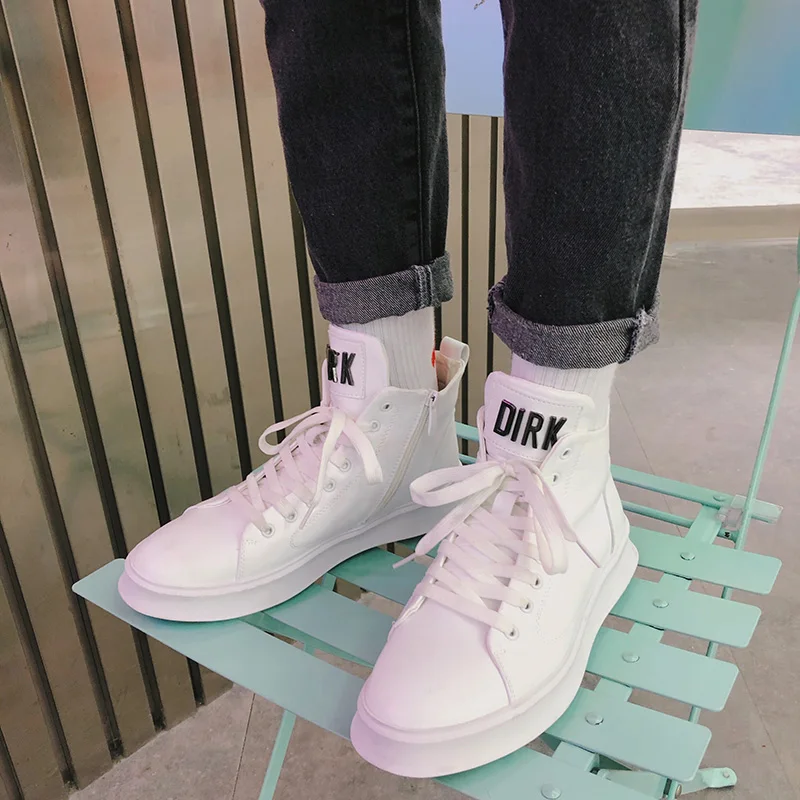 Casual Amarelo white Tendência De Flats Masculino Sapato Nova Marca Top Homens yellow Black Sneakers Alta Moda Casuais 2019 Jovens Zipper Couro Sapatos RqPxZ5n5w