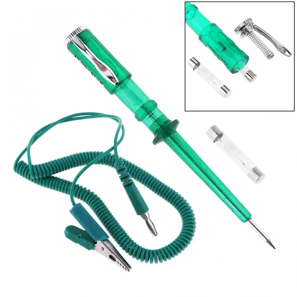 1pcs 6V 24V Green Voltage Circuit Tester Car Test VoltMet Long Probe