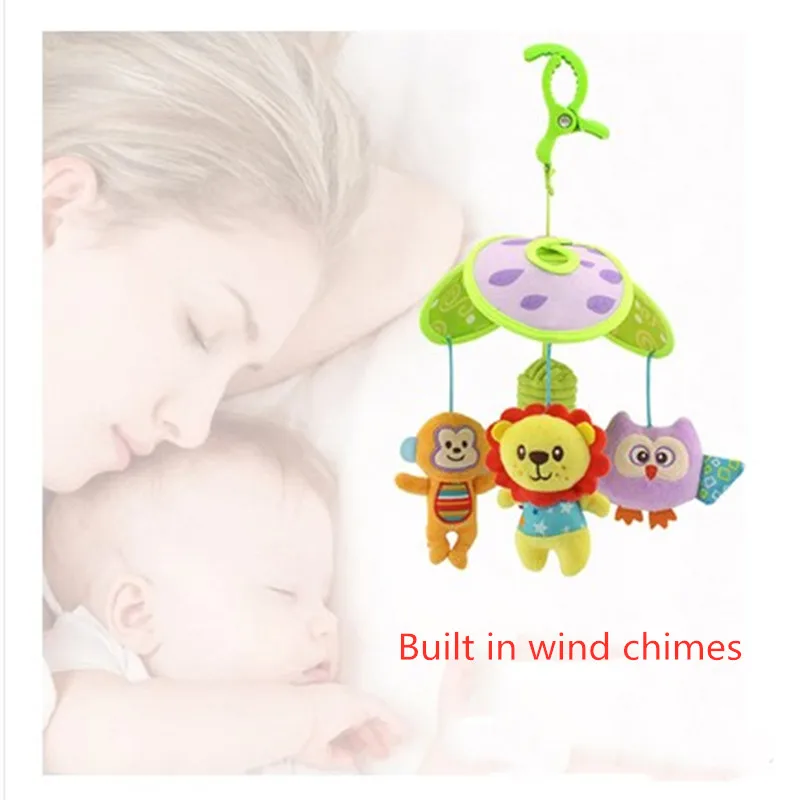 Giocattolo della peluche tre foglie di campana rotante letto bambino letto campana appesa comodità del bambino trolley appeso pezzo di stoffa giocattolo per bambini regalo