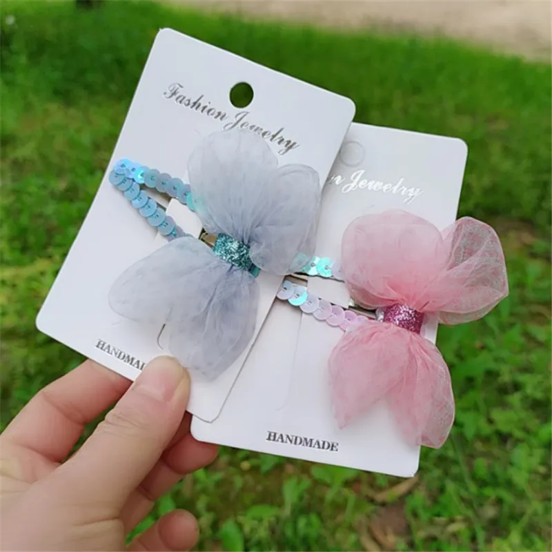 

10pcs/lot Kids Hair Accessories Princess Cute Snow Hair Clips Sequins Bowknot Hairclips BB Clip Kids Girl Party Headdress