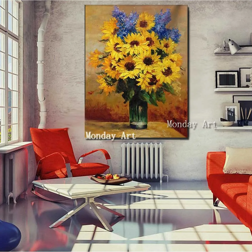 Hand-Painted-Abstract-Canvas-Flower-Oil-Painting-Sunflower-Wall-Picture-Living-Room-Bedroom-Home-Wall-Art (3)