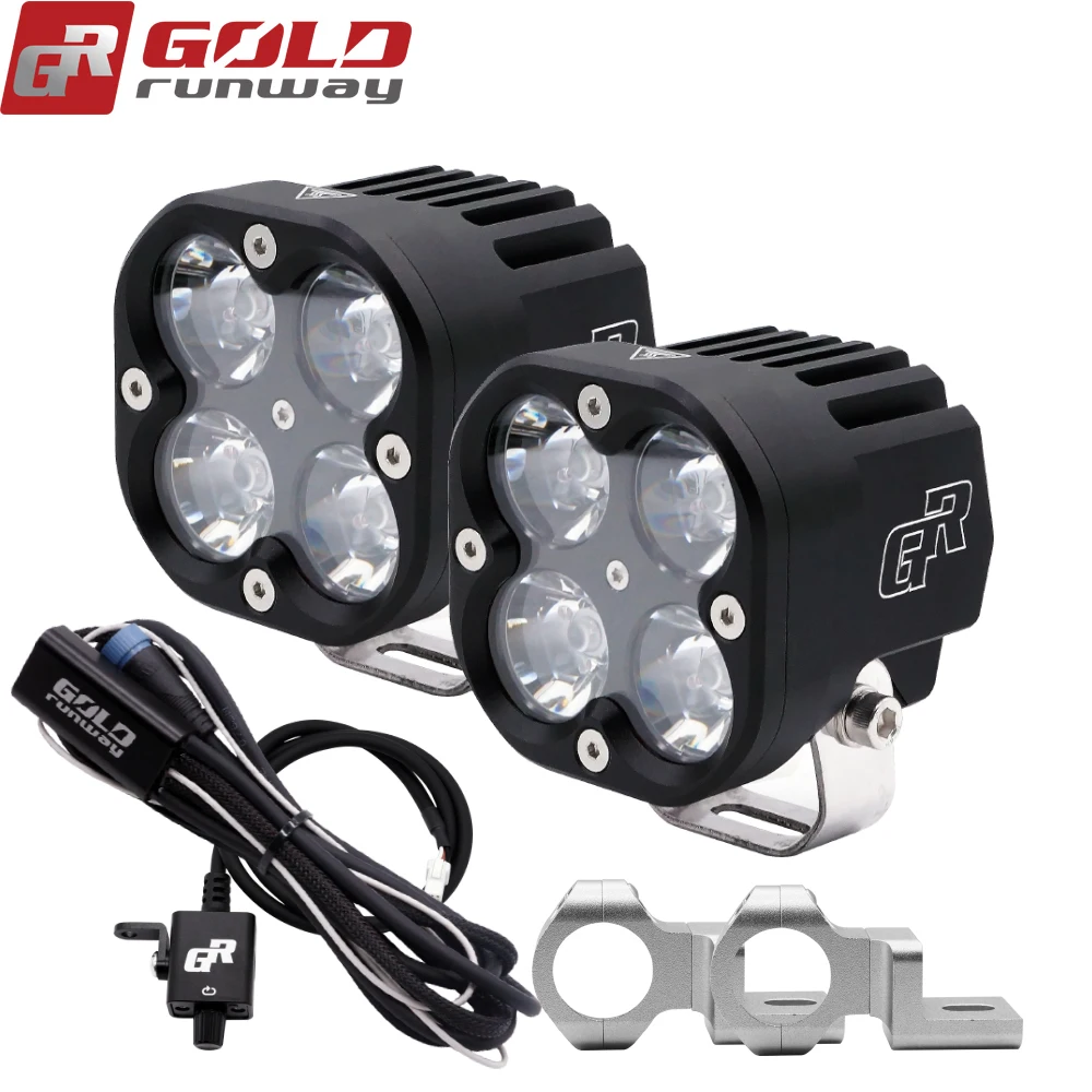 GOLDRUNWAY X4 12V 4200lm Spot/Flood/Combo Fog вспомогательный свет в сборе лампы 40 Вт двигатель Led для BMW R1200GS/ADV/F800GS Moto