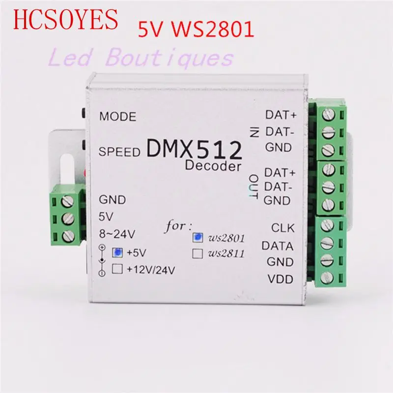 

1pcs/set DMX Controller WS2811 DC5V 12V DMX Pixel LED Module Strip light SPI Converter RGB dmx512 Controller decoder