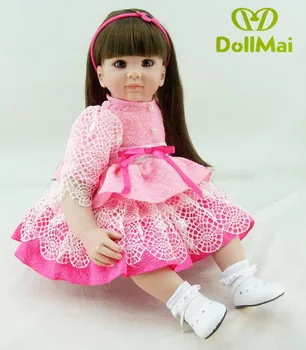 

24 inch 60cm Silicone Reborn Baby Dolls Alive Lifelike Long Hair Princess Real Dolls Realistic Kids Reborn Babies Girl Toys