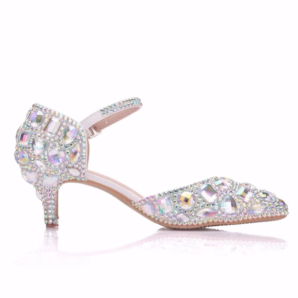 С украшением в виде кристаллов queen Для женщин свадебные босоножки летние Стразы босоножки на высоком каблуке вечерние туфли-лодочки Мэри Джейн Дамская обувь размера плюс женская обувь