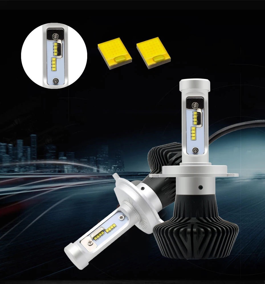 G7 7S S7 LED Headlights Conversion Kit H4 H1 H3 H7 9003 9005 HB3 9006 H8 H9 H11 50W 8000LM 6500K Replace Factory High & Low Beam (3)