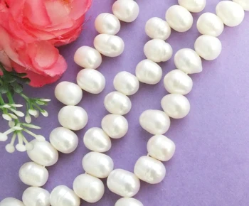 

DF-128-741# Finally ! ! ! 5PCS 8-9MM white water droplets shape dance Pearl Loose Beads 15"