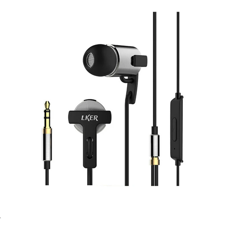 LKER i6 High Bass Wired Earphone High Definition Dual Dynamic In ear