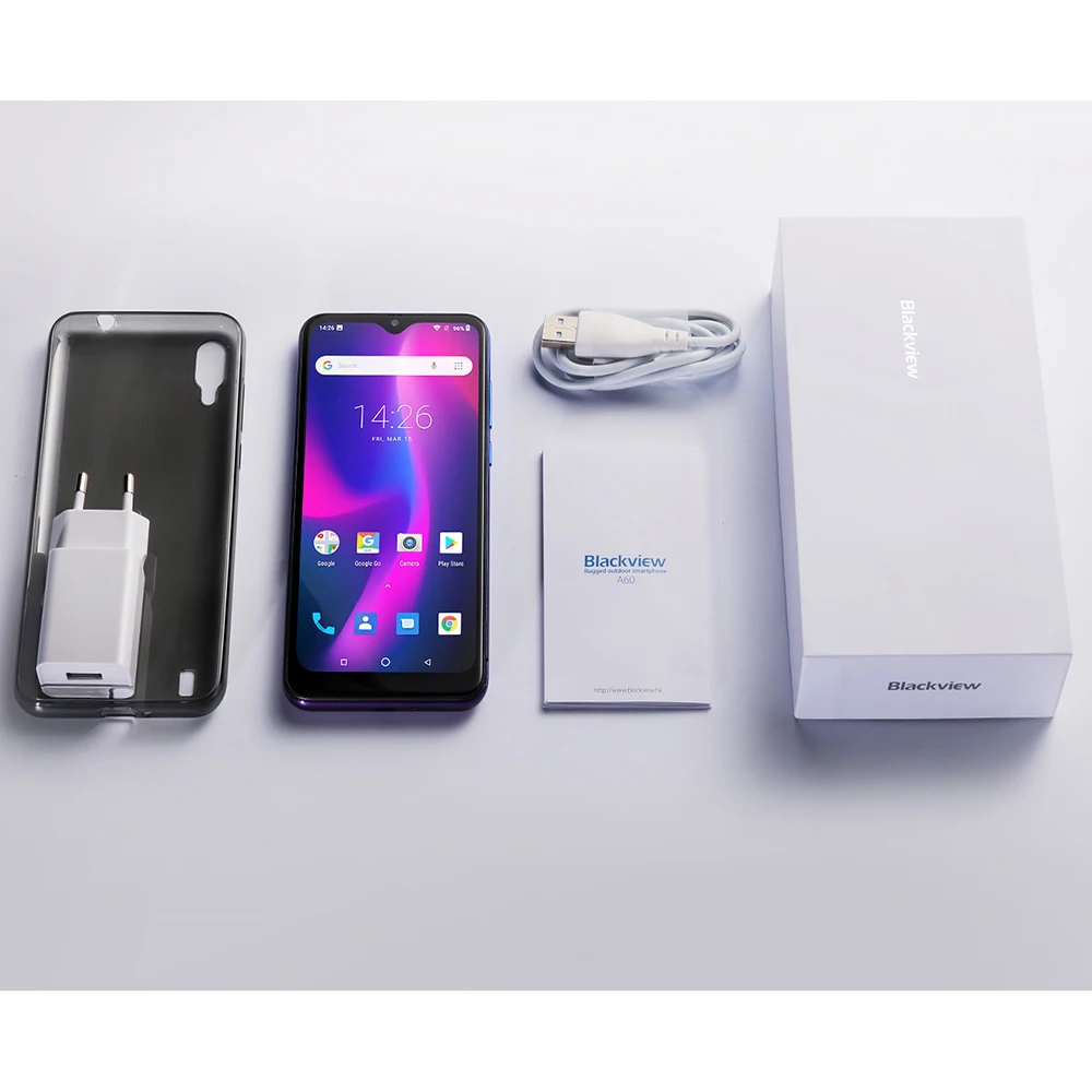 Продажа Новый смартфон Blackview A60 199 6,1 дюйма, аккумулятор 4080 мАч, 1 ГБ ОЗУ, 16 Гб ПЗУ, камера заднего вида 13 МП, четырехъядерный мобильный телефон MT6580