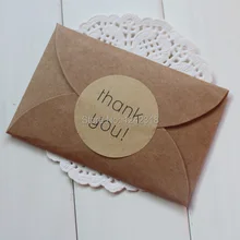 Спасибо принт круглый/круг крафт-бумаги материал упаковки подарка печать наклейки, в стиле ретро День благодарения конверт, печать наклейки