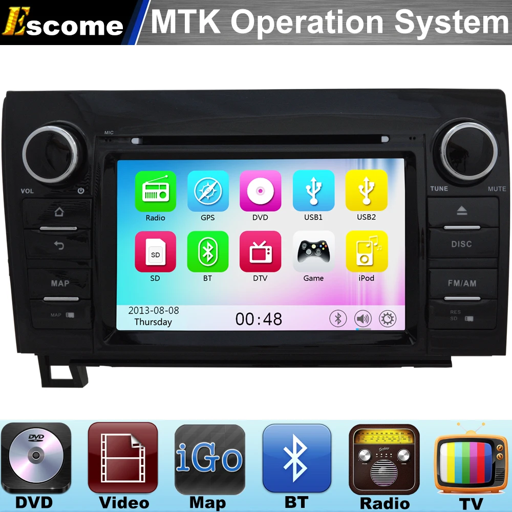 MTK3360 Car DVD Player For Toyota Tundra 2007 2013 Toyota Sequoia 2008 2014 with 800MHz CPU Dual