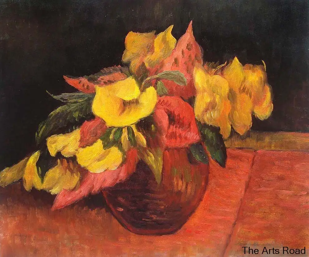 Flower Paintings for Dining Room Evening Primroses in the Vase, 1885 by