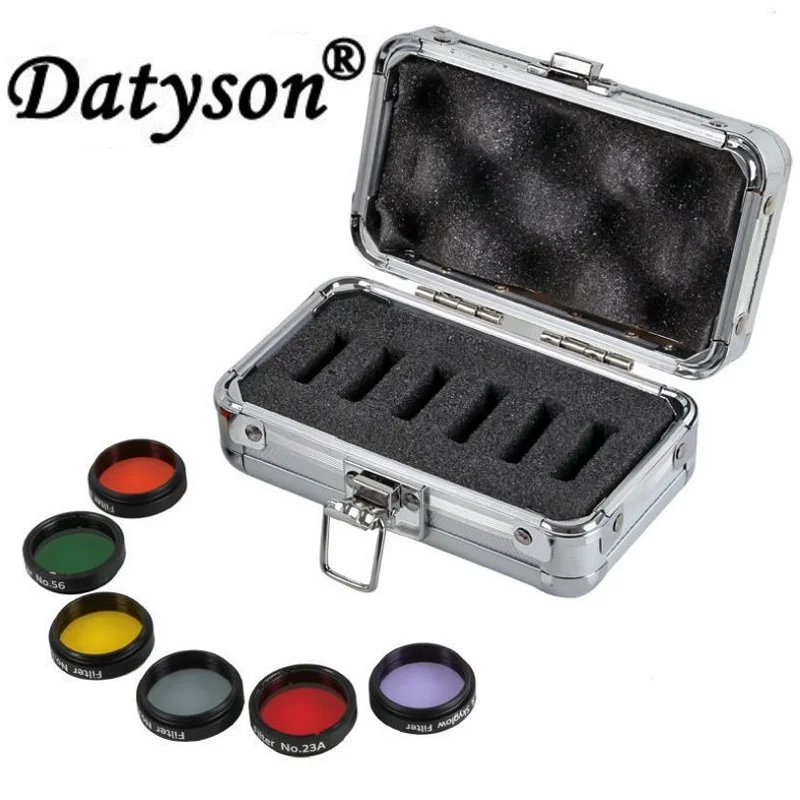 

Datyson 6 pieces Color Astro Filters Set 1.25" for Astronomical Telescopes Ocular Lens Moon Nebula filter with Aluminum Case