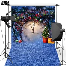 Dinnow рождественские часы Виниловый фон для фотографии снег ткань фланель фон для детей фотостудия реквизит CM6387