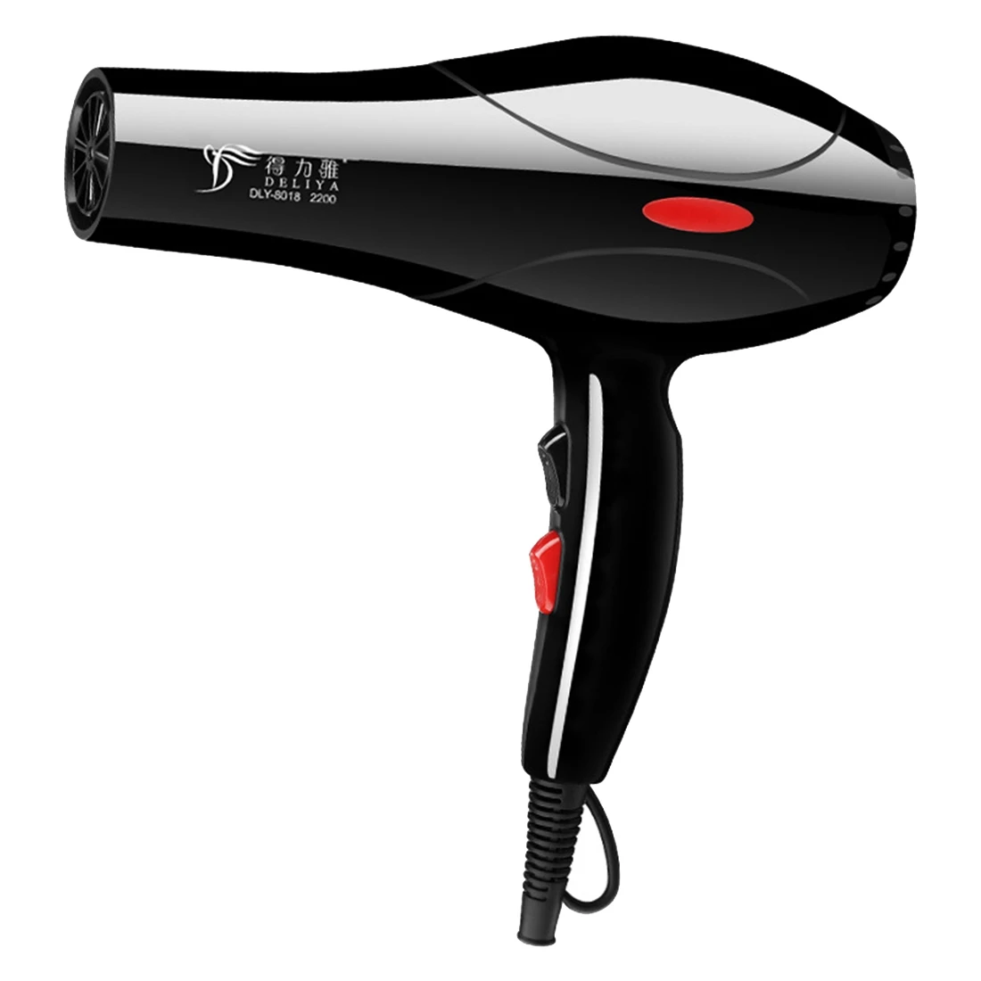 6 шт. фен для волос 2200 Вт бытовой фен диффузор/Расческа Салон США штекер компактный размер для легкого путешествия и хранения сильный ветер - Цвет: Black