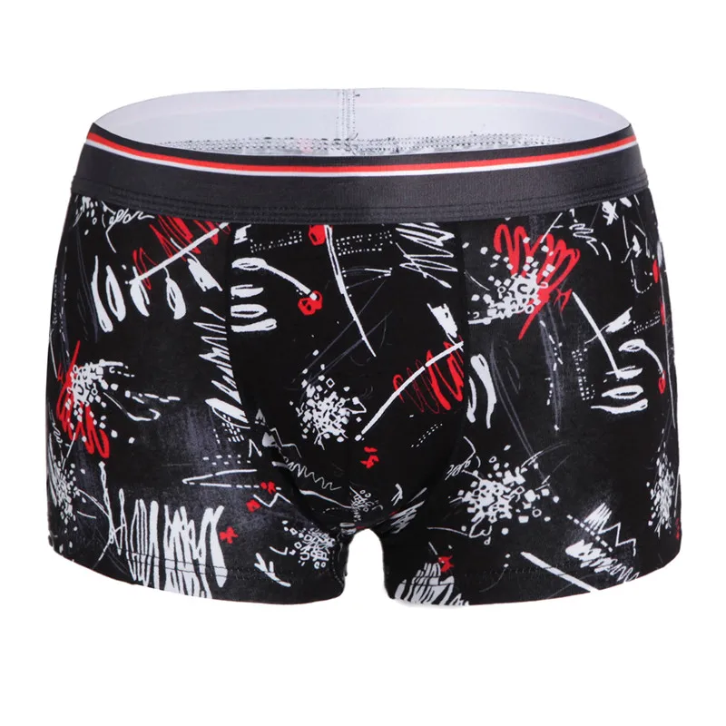 Новинка, фирменное Мужское нижнее белье, боксеры, хлопок, Homme Boxershorts, мужские боксеры, сексуальные мужские трусы с рисунком, высокое качество, 3XL, 1 шт - Цвет: 3