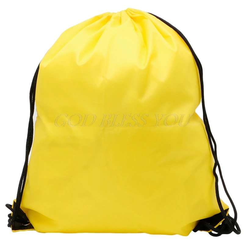 Мешок затягиваемый шнурком Спорт пляж путешествия Открытый Рюкзак Сумки Спорт Тренажерный зал 8 цветов - Цвет: Yellow