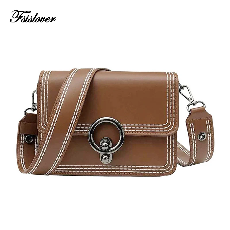 

FSISLOVER Vintage Messenger Bag 2018 Buckle PU Leather Handbags For Women Crossbody Bags Women Bag Famous Brand Spring Sac Femme
