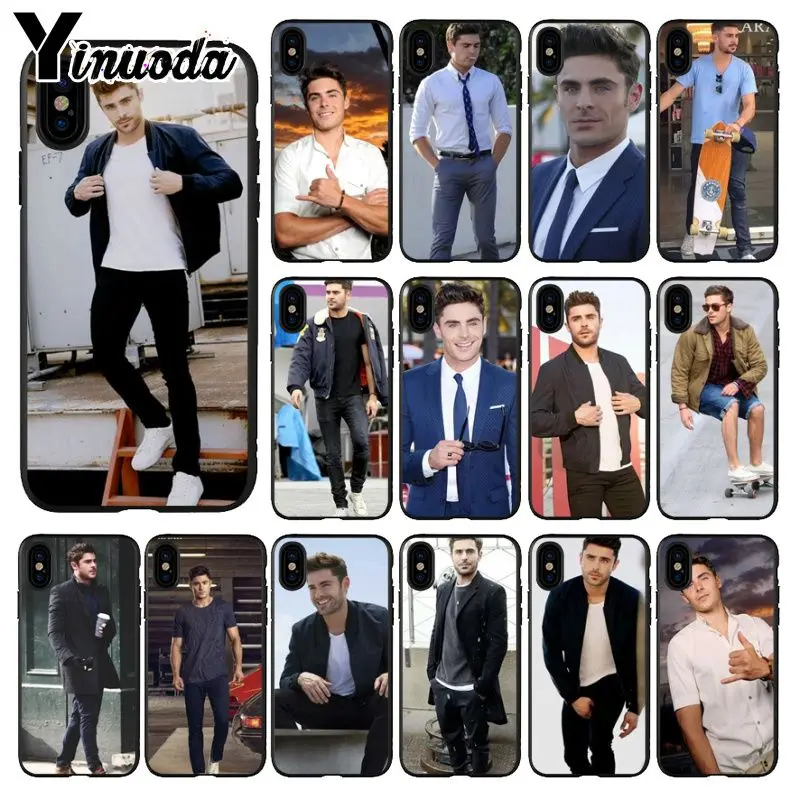 Yinuoda Zac Efron Luxury DIY Painted Beautiful Phone Accessories Case for Apple iPhone 8 7 6 6S Plus X XS MAX 5 5S SE XR Cover | Мобильные