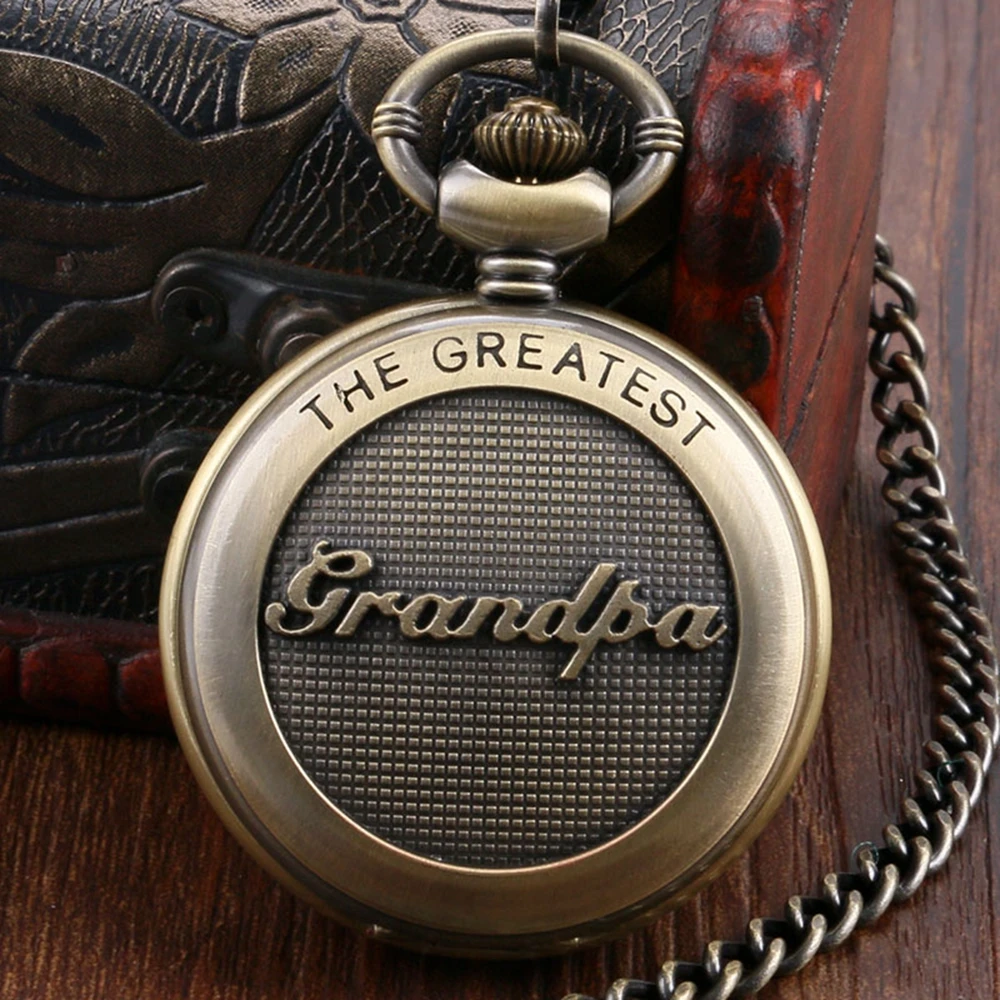 Медь ретро карманные часы Greatest дедушка тема кварцевые карманные часы Для мужчин Для женщин цепь подвеска карманные часы Reloj De Bolsillo