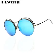 2017 New Brand Pink Rimless Cat Eye Sunglasses Women Retro Round Sun Glasses for Ladies or Female Party oculos de sol feminino