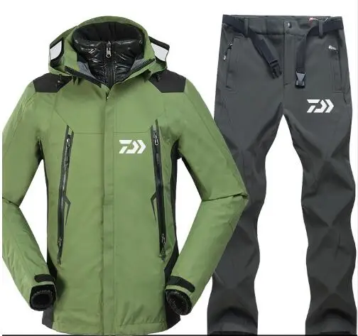 Бренд Daiwa комплекты одежды для рыбалки Мужские дышащие набор спортивной одежды для пешего туризма ветрозащитная Dawa новая одежда куртка для рыбалки и брюки