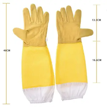 

Beekeeper Prevent Gloves Protective Sleeves Ventilated Professional Anti Bee for Apiculture Beekeeper Beehive Yellow