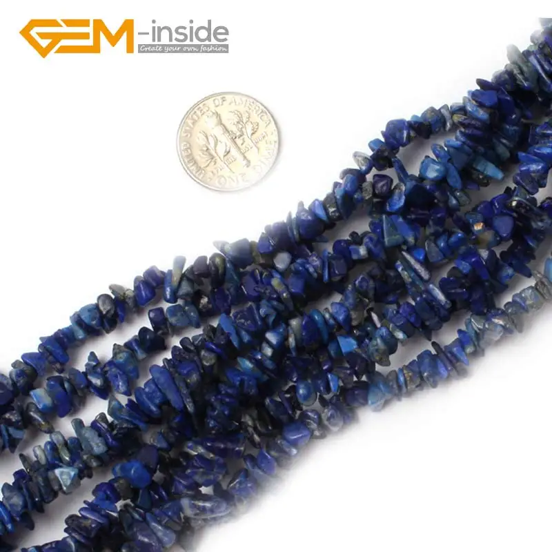 7-8 мм чипы из натурального камня Малахит/Коралл/Гранат для изготовления ювелирных изделий из бисера Стенд 34 дюймов браслет DIY драгоценный камень-внутри - Цвет: lapis lazuli