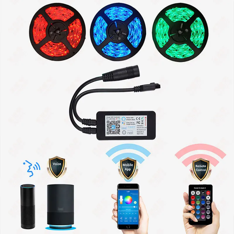 

5M 10M ribbon led waterproof RGB led strip light flexible tape light DC 12V adapter for background lighting advertising banners