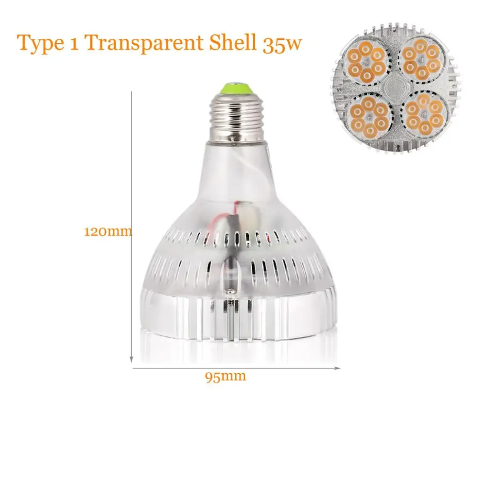 Высокомощный Par30 Светодиодный прожектор E27 AC110V 220 V SMD COB OSRAM чипы 25 W 35 W потолочные светильники Теплый Холодный белый - Испускаемый цвет: Type1 35W Transprant