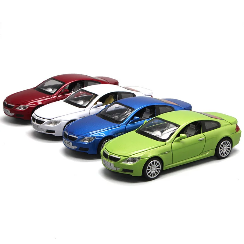 

For B.MW M6 Alloy Car Model Light Music Pull Back Four Open Doors Design Children's Toy Car Adult Car Model Diecast Collection