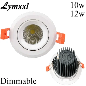 

AC90-265V Led Cob Ceiling Downlight 10w 12w Led Lights For Home 60 Beam Angle Led Lights Lamp warm / cold White CE UL SAA
