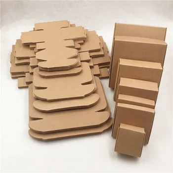 

30Pcs/Lot Multi Size Kraft Paper Handmade Box Container For Thanksgiving Festival Birthday Gift Decoration Sock Soap Storage Box