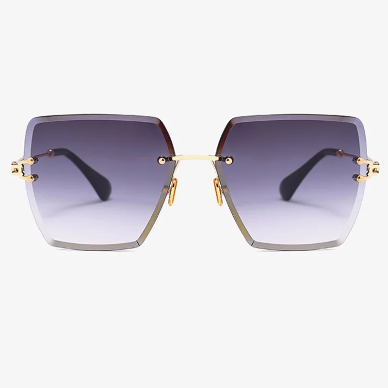 ALOZ MICC, большая оправа, женские и мужские солнцезащитные очки,, роскошные, брендовые, дизайнерские, Ретро стиль, без оправы, металлические очки для женщин, UV400, Q550