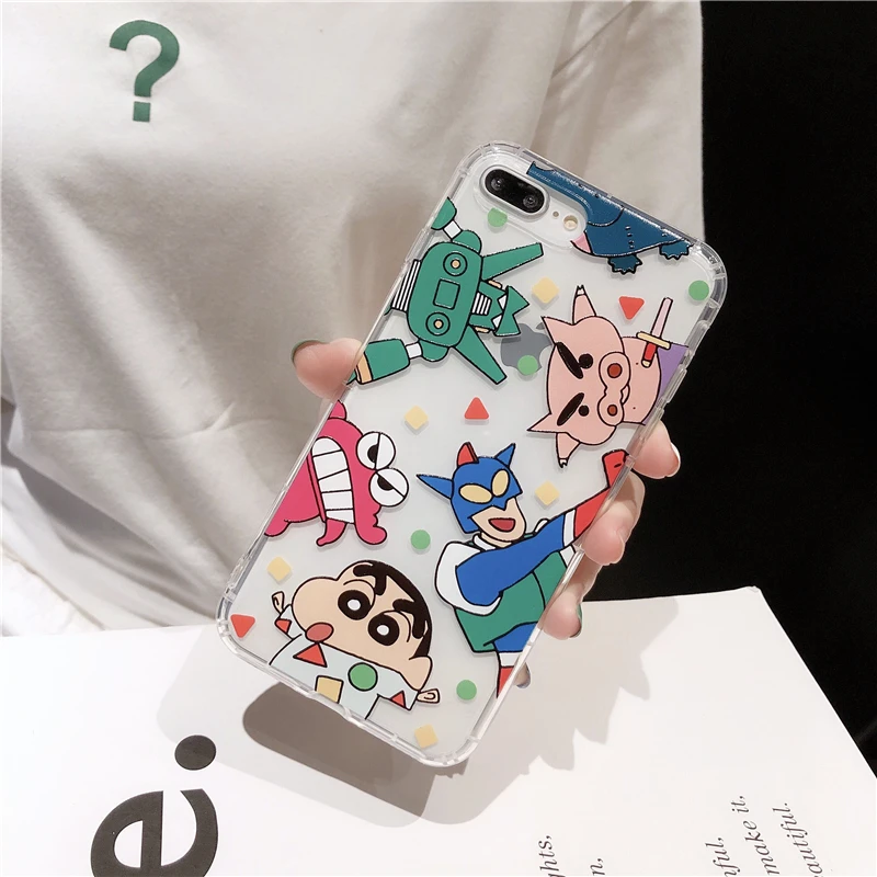 Япония мультфильм милый Crayon Shin-Chan телефон чехол для iPhone 11 pro X XS Max Xr 8 7 6 Plus действие Kamen прозрачный ТПУ мягкий чехол