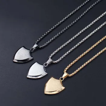 

Triangle Shield Design Pendant Necklaces For Men Fashion Titanium Stainless Steel Unisex Jewelry Powerful Accessories xlct024