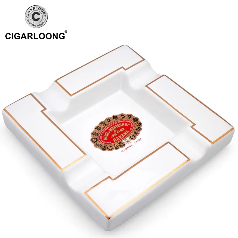 CIGARLOONG Cigar Ashtray Large Ceramic Ashtray Living Room Creative Personality 4 Slot Ashtray Holder CLG-0394