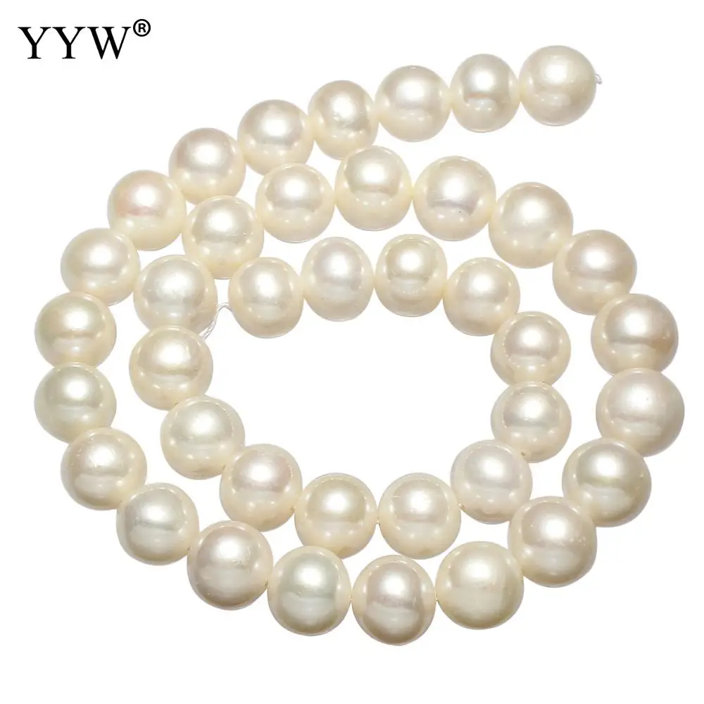 

White Cultured Potato Freshwater Pearl for DIY Necklace Bracelet Jewelry Making Natural Stone Beads Loose Strand 15" 11-12mm