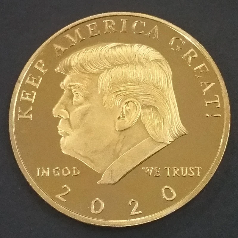 Изысканная памятная монета Дональд дж. Трамп 2020 позолоченная Коллекционная и