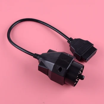 

DWCX New Black 20pin to 16pin OBD2 OBDII Round Diagnostic Adapter Cable Connector Auto Car Interior Accessories Fit for Old BMW