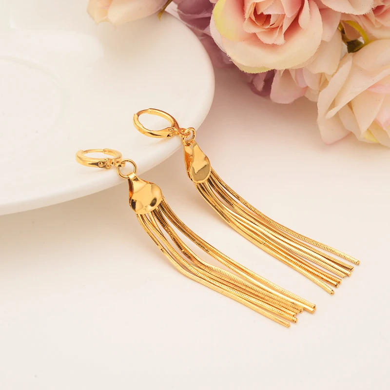 

Bangrui Arab Earrings for Women's,Gold Color Bling Hanging drop dangle Earrings Jewelry Africa Gift