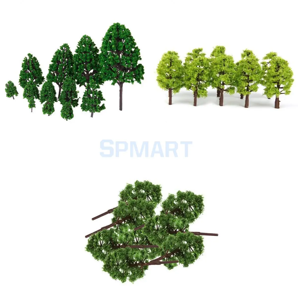 52pcs Architecture Scenery Model Trees Train Railroad Landscape HO OO Scale