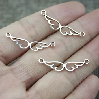 

WYSIWYG 20pcs 28x5mm Angel Wings Charms Connector Jewelry Making For Bracelet Making Necklace Making