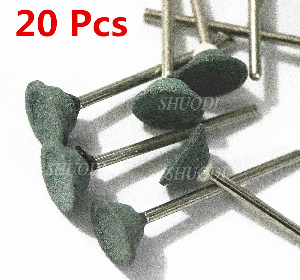 20 Pcs Dental Denture Polishing Grinding Green Sand Stone Materials Teeth Whitening in Teeth