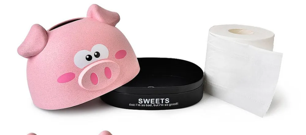 Милый мультфильм счастливая свинка пластиковая коробка для одноразовых салфеток большой нос свинья домашний декор туба для бумажных
