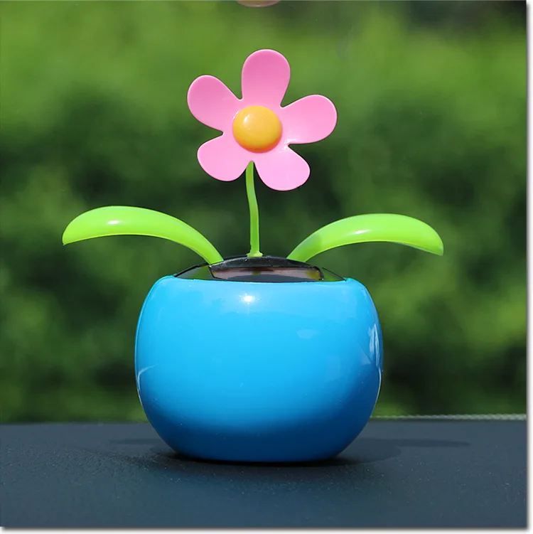 1pcs Moving Dancing Solar Power Flower Flowerpot Swing Solar Car Toy