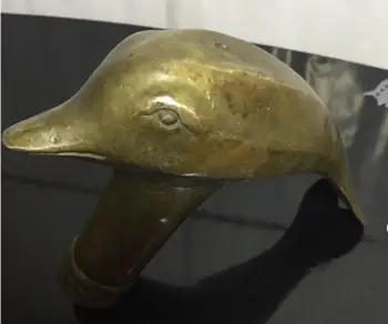 

YU Copper dolphin head Crutches head Crafts Birthday gift